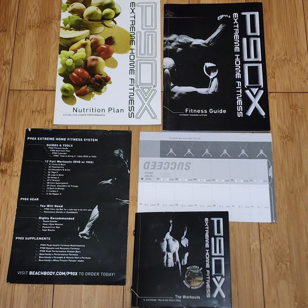 P90x extreme home fitness workout bundle COMPLETE w/ manuals, cookbook